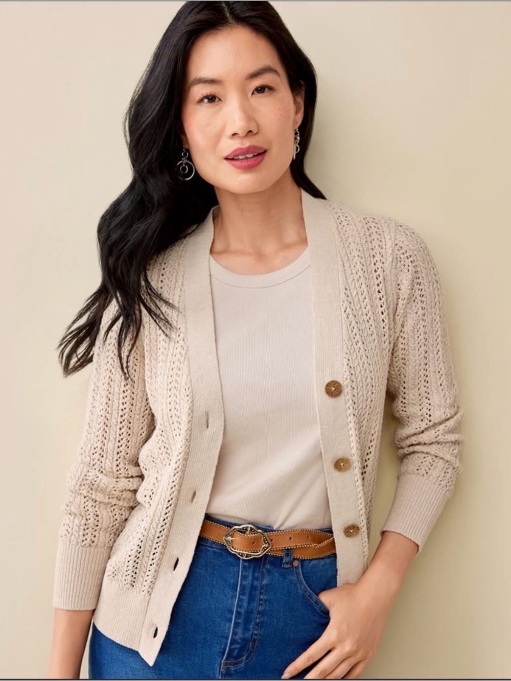 Northern Reflection Knit Button Cardigan Sweater